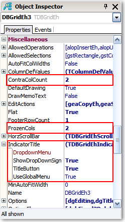 EhLib 4.2 IndicatorTitle 属性设置