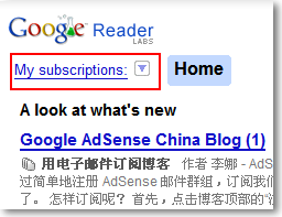 Google Reader 隐藏订阅列表以后的界面
