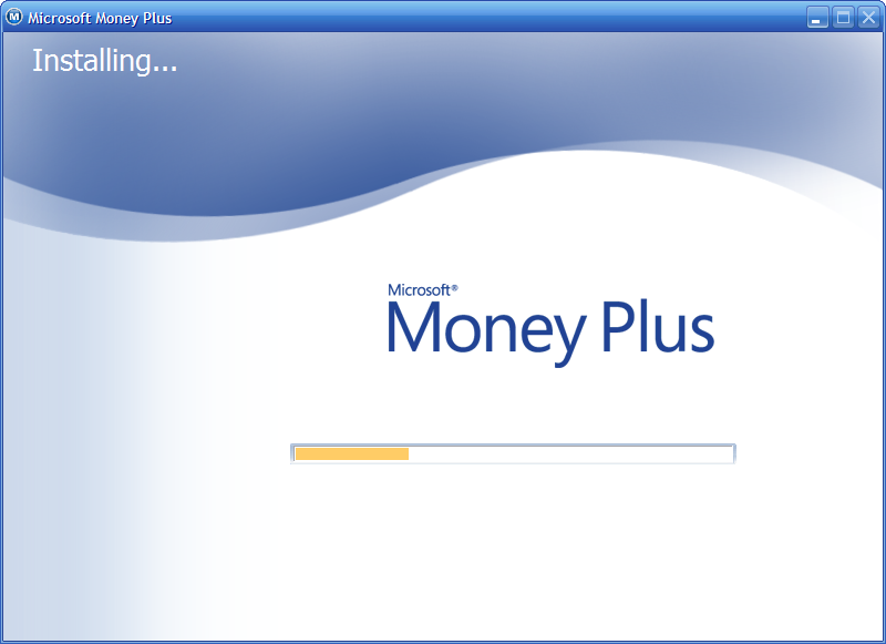 Microsoft Money Plus Home & Business 安装界面:正在安装